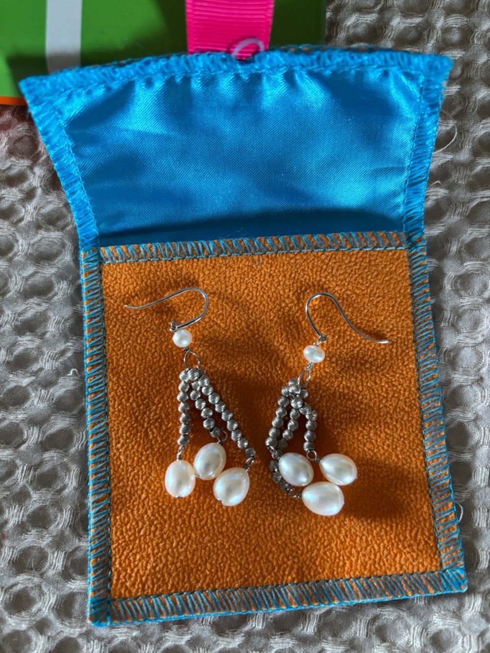 jcpenney Silver and White Pearl Drop Earrings